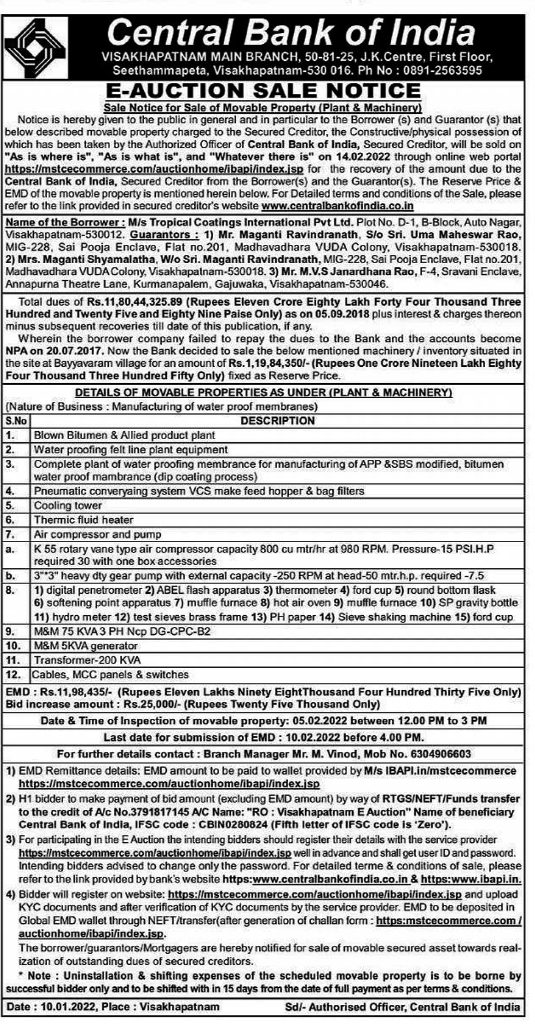 AUCTION NOTICE PUBLICATION